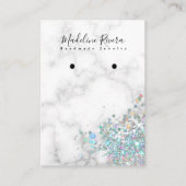 Holografisch marmer White Earring Display Kaart Contactkaartje (Voorkant)