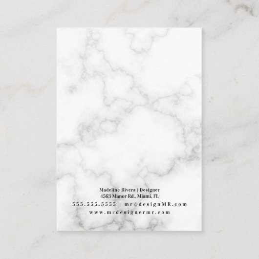 Holografisch marmer White Earring Display Kaart Contactkaartje (Achterkant)