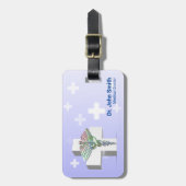 Holografisch Medisch 3D Caduceus White Cross Bagagelabel (Voorkant verticaal)