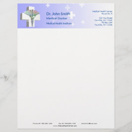 Holografisch Medisch 3D Caduceus White Cross Briefhoofd