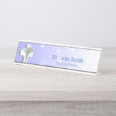 Holografisch Medisch 3D Caduceus White Cross Bureau Naambordje (Voorkant)