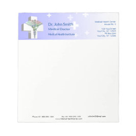 Holografisch Medisch 3D Caduceus White Cross Notitieblok