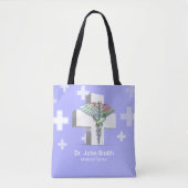 Holografisch Medisch 3D Caduceus White Cross Tote Bag (Voorkant)