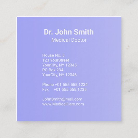 Holografisch Medisch 3D Caduceus White Cross Vierkante Visitekaartje (Achterkant)