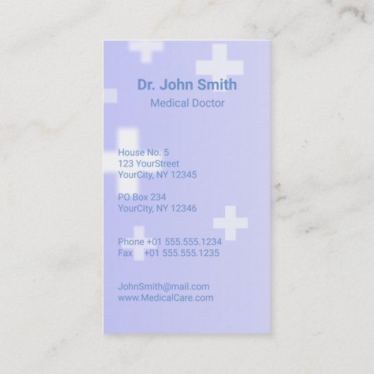 Holografisch Medisch 3D Caduceus White Cross Visitekaartje (Achterkant)