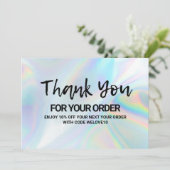 Holografisch medium voor kleine zakelijke korting  bedankkaart (Staand voorkant)