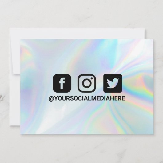 Holografisch medium voor kleine zakelijke korting  bedankkaart (Achterkant)