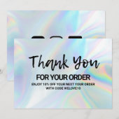Holografisch medium voor kleine zakelijke korting  bedankkaart (Voorkant / Achterkant)