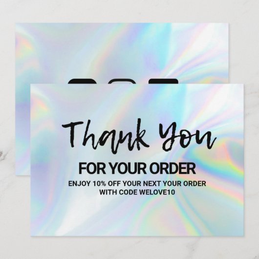 Holografisch medium voor kleine zakelijke korting  bedankkaart (Voorkant / Achterkant)