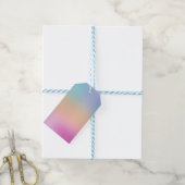 Holografisch minimalisme roze blauw cadeaulabel (Met Touw)