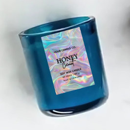 holografisch minimalistisch Verticale kaars label Voedselcontainer Etiket