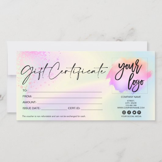 holografisch modern cadekaarcertificaat toevoegen  (Voorkant)