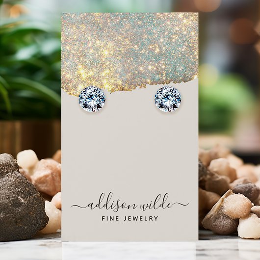 Holografisch modern Glam Glitter Jewelry Display Visitekaartje