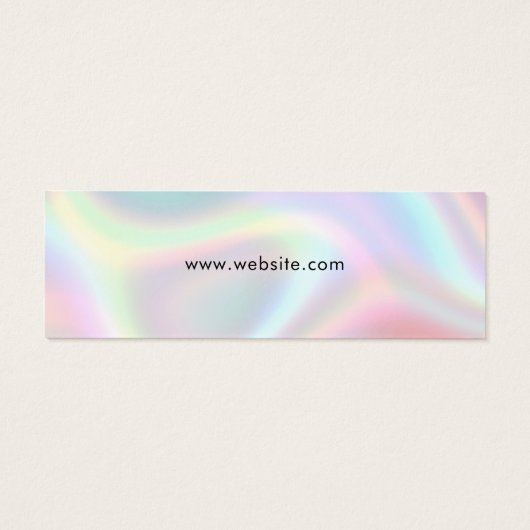 Holografisch modern, minimaal eenvoudig Label met  Mini Visitekaartjes (Achterkant)