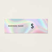 Holografisch modern, minimaal eenvoudig Label met  Mini Visitekaartjes (Voorkant)