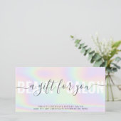 Holografisch modern pastelregenboogsalon met cadea (Staand voorkant)