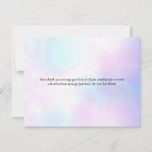 Holografisch modern schrift bedankkaart (Achterkant)