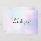 Holografisch modern schrift bedankkaart (Voorkant / Achterkant)
