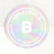 Holografisch monogram adres Klassieke ronde sticke