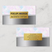 Holografisch mozaïek geometrisch | Metaalachtig Visitekaartje (Voorkant / Achterkant)