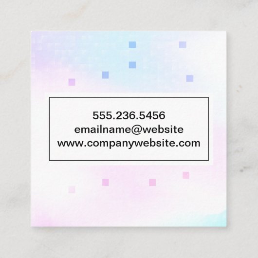 Holografisch Mozaïek Geometrisch Vierkante Visitekaartje (Achterkant)
