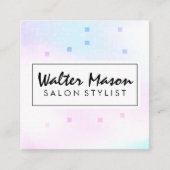 Holografisch Mozaïek Geometrisch Vierkante Visitekaartje (Voorkant)