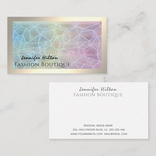 Holografisch mozaïekluxe glanzend visitekaartje (Voorkant / Achterkant)