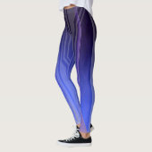 Holografisch Ocean Blue Sci-Fi-paneel Leggings (Links)