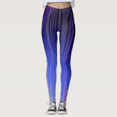 Holografisch Ocean Blue Sci-Fi-paneel Leggings (Voorkant)