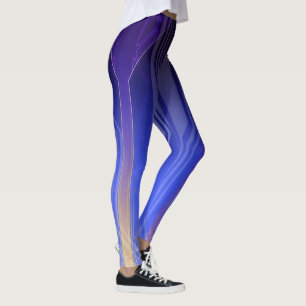 Holografisch Ocean Blue Sci-Fi-paneel Leggings