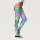 Holografisch ock Iridescent kleurige regenboog Leggings (Rechts)