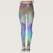Holografisch ock Iridescent kleurige regenboog Leggings (Voorkant)