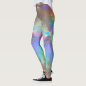 Holografisch ock Iridescent kleurige regenboog Leggings (Links)