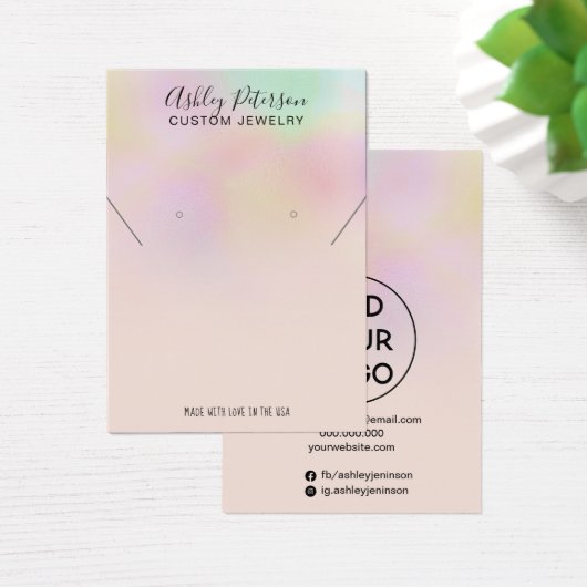 Holografisch ombre jeweling earing ketting display visitekaartje (Bureau)