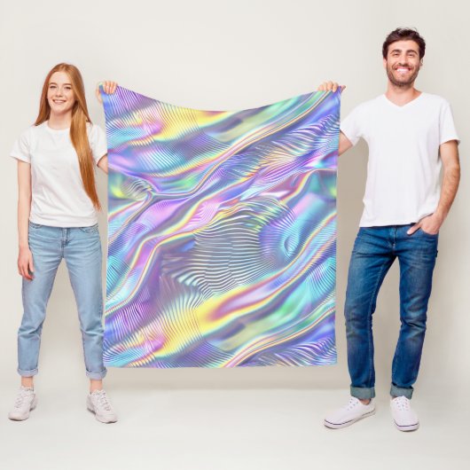 Holografisch ontwerp Futuristische en glinsterende Fleece Deken (In situ)