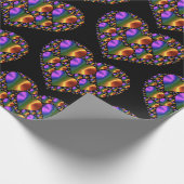 holografisch ontwerp hartpatroon cadeaupapier (Hoek)