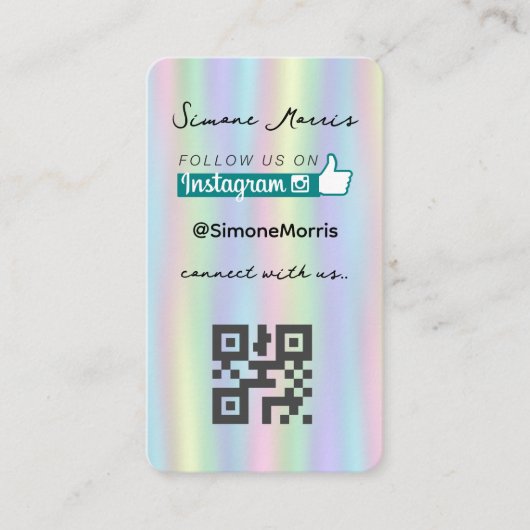 Holografisch ontwerp - Social Media QR Code Busine Visitekaartje (Voorkant)