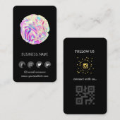 Holografisch ontwerp - Social Media QR Code Visitekaartje (Voorkant / Achterkant)