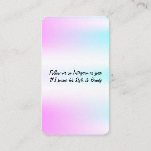 Holografisch ontwerp-sociale media QR-code Visitekaartje (Achterkant)