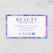 Holografisch ontwerp van Paarse en blauwe Waterver Visitekaartje (Achterkant)