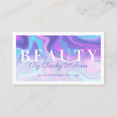 Holografisch ontwerp van Paarse en blauwe Waterver Visitekaartje (Voorkant)