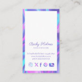 Holografisch ontwerp van Paarse en blauwe Waterver Visitekaartje (Achterkant)