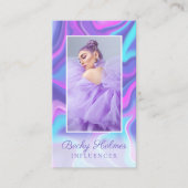 Holografisch ontwerp van Paarse en blauwe Waterver Visitekaartje (Voorkant)