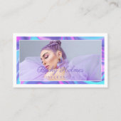 Holografisch ontwerp van Paarse en blauwe Waterver Visitekaartje (Voorkant)