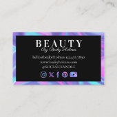 Holografisch ontwerp van Paarse en blauwe Waterver Visitekaartje (Achterkant)