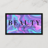 Holografisch ontwerp van Paarse en blauwe Waterver Visitekaartje (Voorkant)