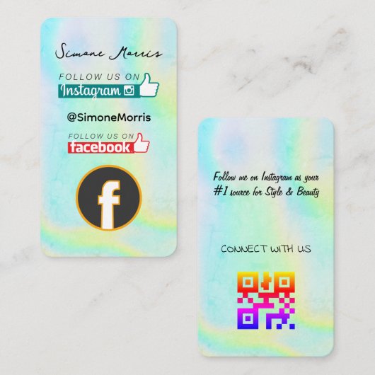 Holografisch ontwerp Visitekaartje (Voorkant / Achterkant)