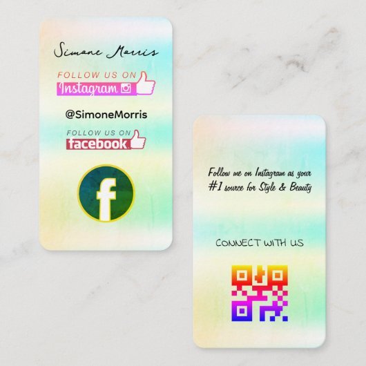 Holografisch ontwerp Visitekaartje (Voorkant / Achterkant)