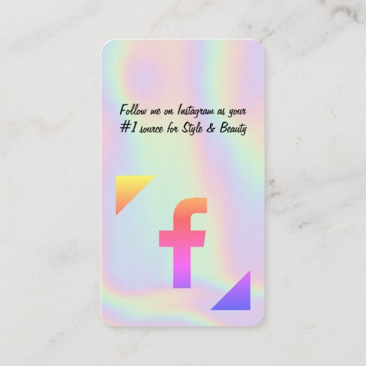 Holografisch ontwerp Visitekaartje (Achterkant)