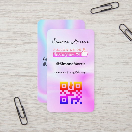 Holografisch ontwerp Visitekaartje (Voorkant / Achterkant in situ)